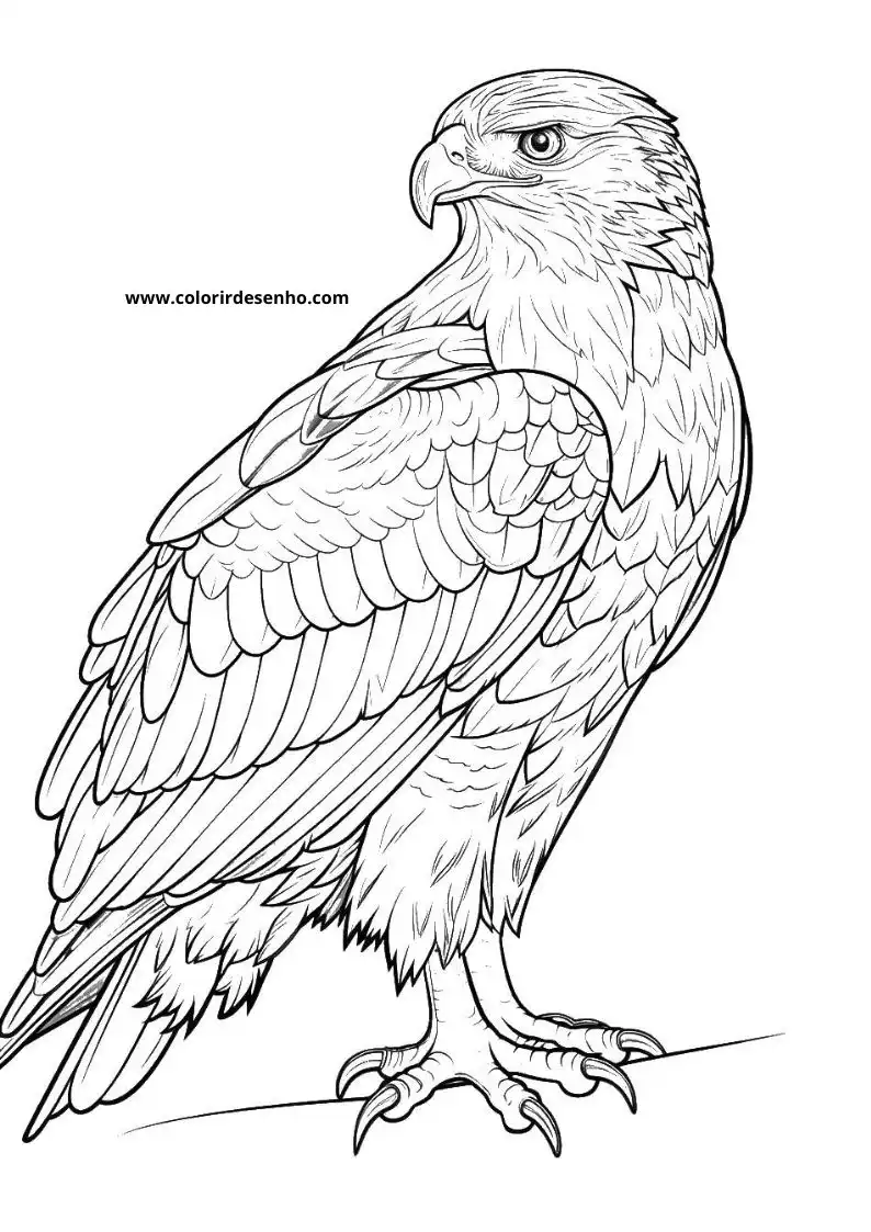Free Printable Hawk Coloring Pages in PDF 7