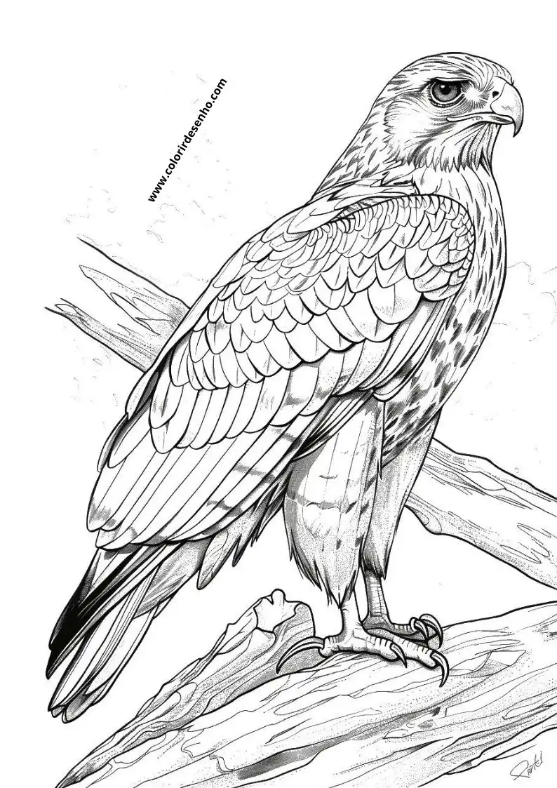 Free Printable Hawk Coloring Sheets 1