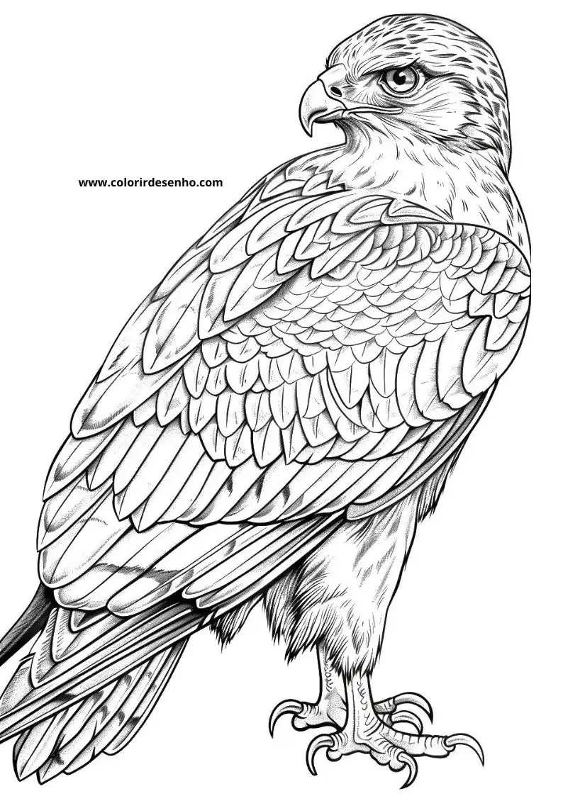 Free Printable Hawk Coloring Sheets 3