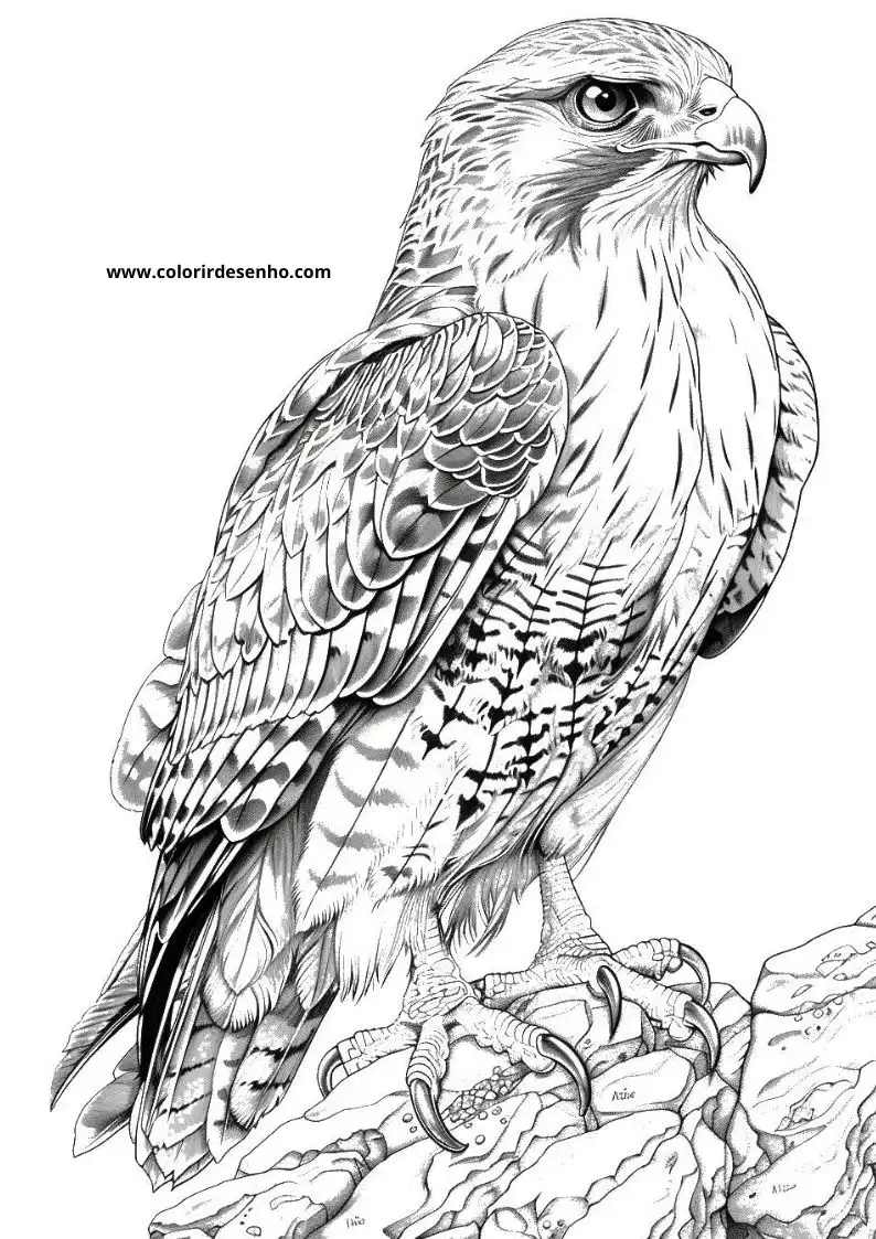 Free Printable Hawk Coloring Sheets 5