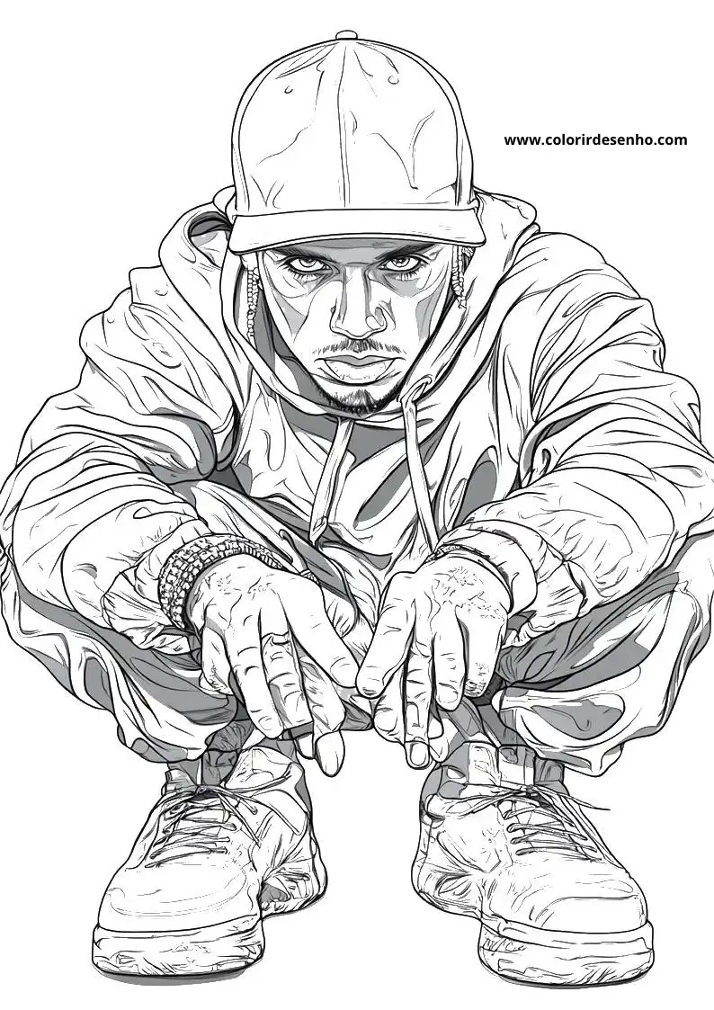 Free Printable Hip Hop Coloring Pages in PDF 12