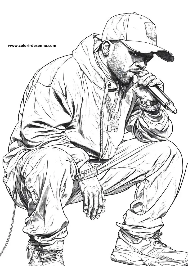 Free Printable Hip Hop Coloring Pages in PDF 8