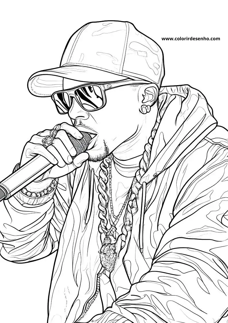 Free Printable Hip Hop Coloring Pages in PDF 9