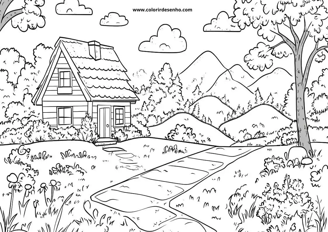 Free Printable Landscape Coloring Pages in PDF 7