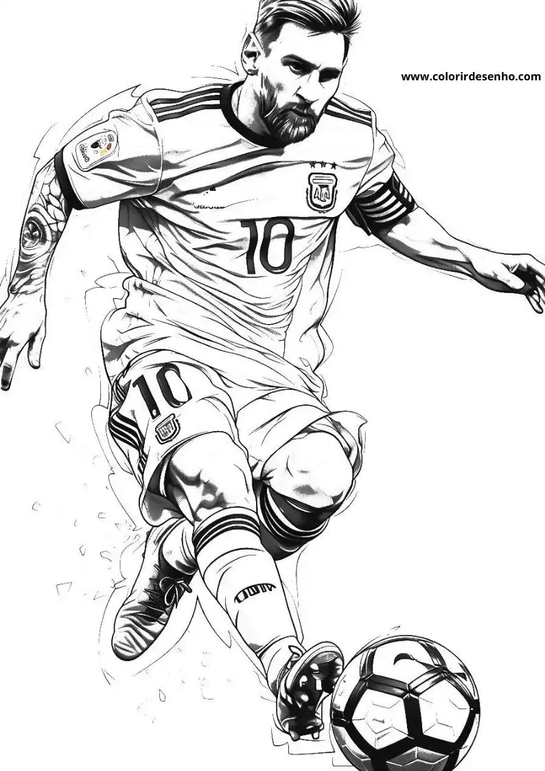 Free Printable Lionel Messi Coloring Pages in PDF 2
