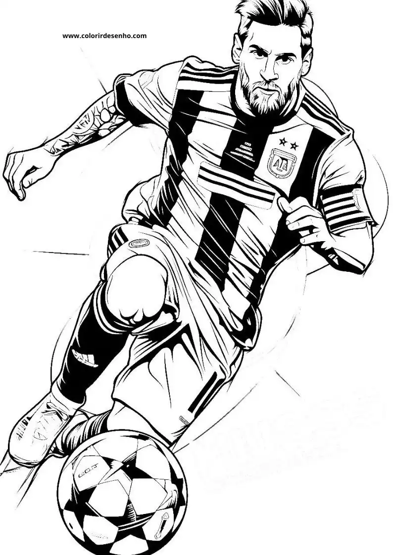 Free Printable Lionel Messi Coloring Pages in PDF 3