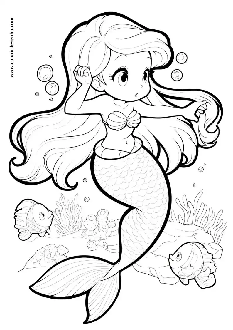Free Printable Mermaid Coloring Pages in PDF 10