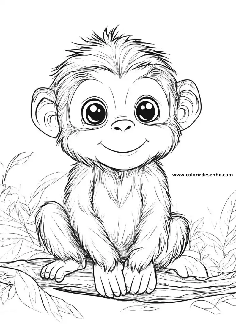 Free Printable Monkey Coloring Pages in PDF 1