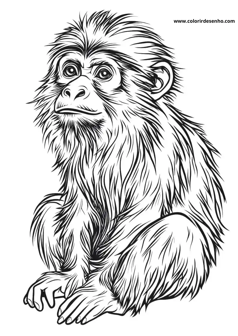 Free Printable Monkey Coloring Pages in PDF 12