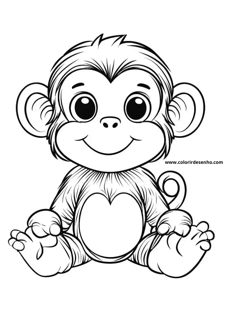 Free Printable Monkey Coloring Pages in PDF 15