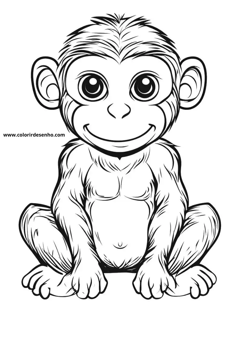 Free Printable Monkey Coloring Pages in PDF 16