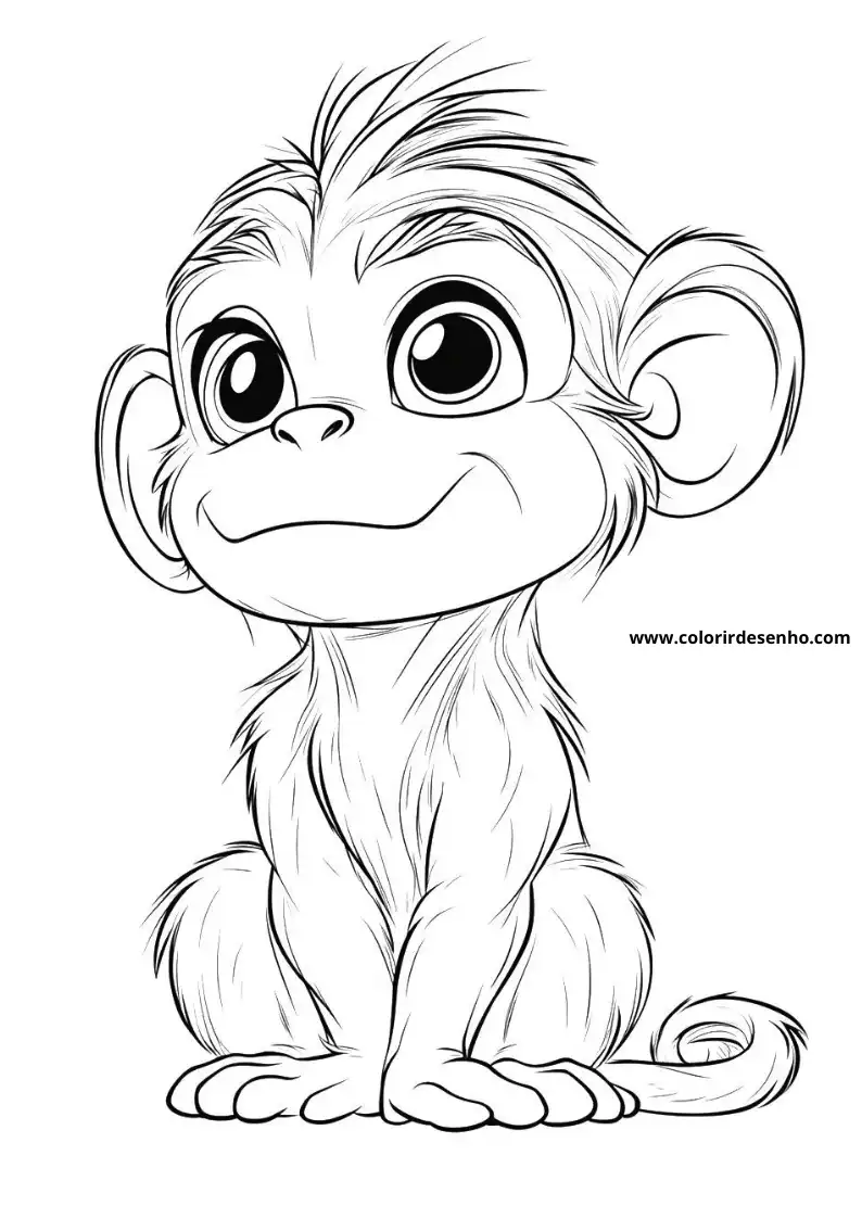 Free Printable Monkey Coloring Pages in PDF 19