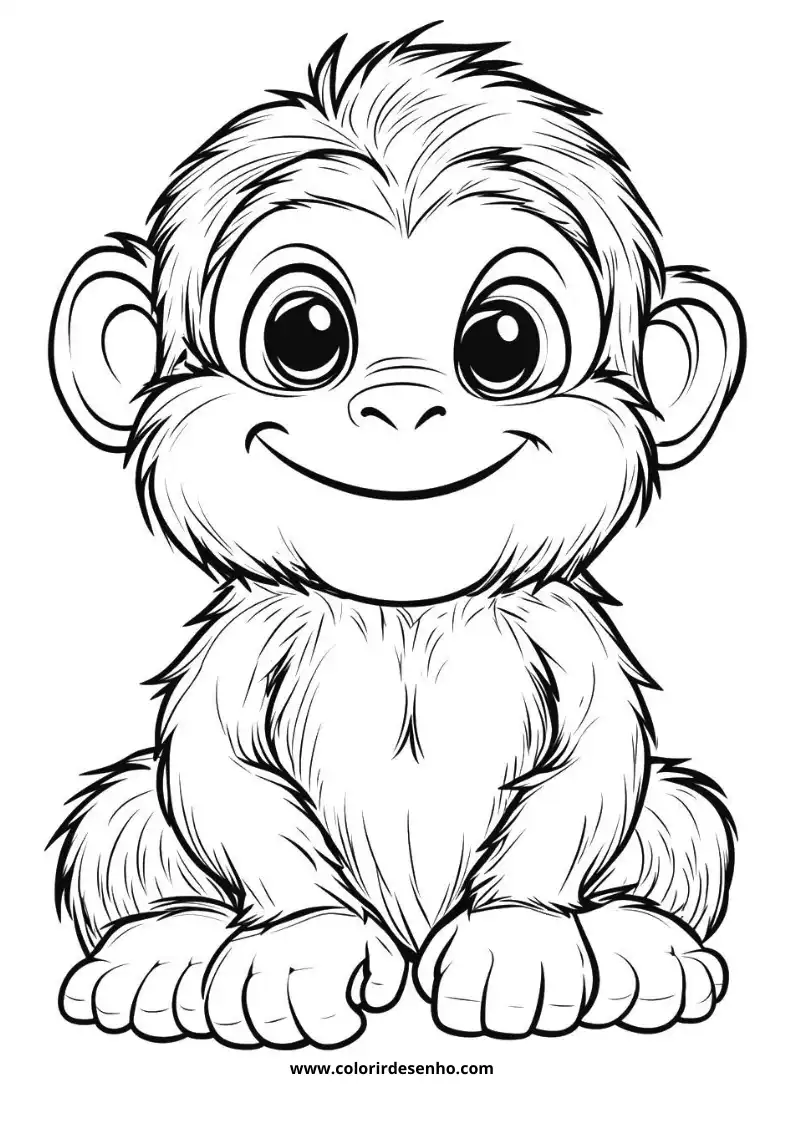 Free Printable Monkey Coloring Pages in PDF 4