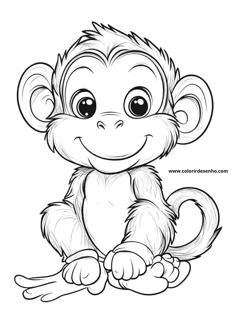 Free Printable Monkey Coloring Pages in PDF 5