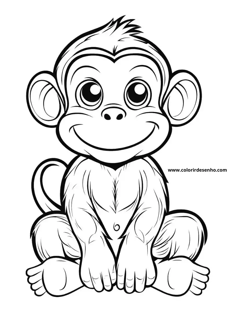 Free Printable Monkey Coloring Pages in PDF 6