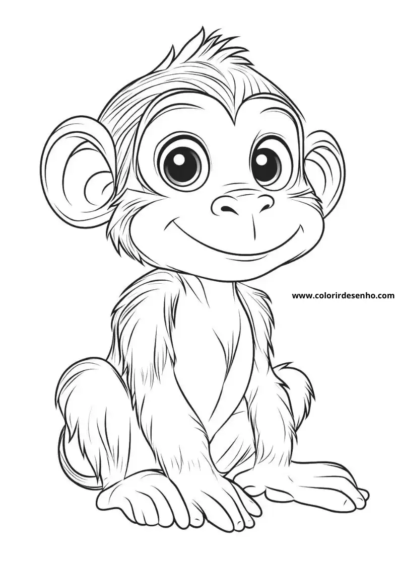 Free Printable Monkey Coloring Pages in PDF 7