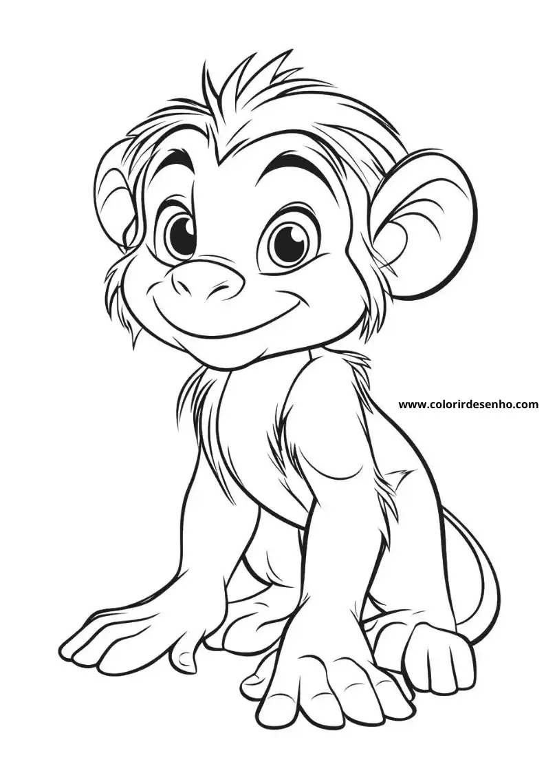 Free Printable Monkey Coloring Pages in PDF 8