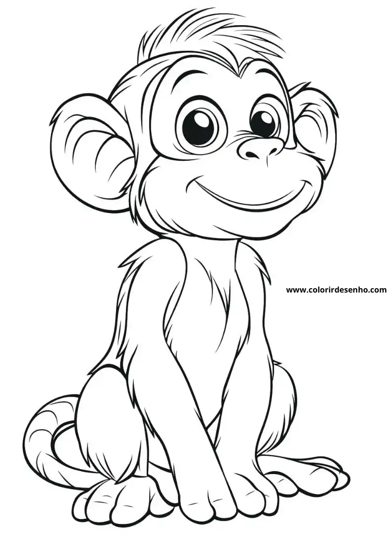 Free Printable Monkey Coloring Pages in PDF 9