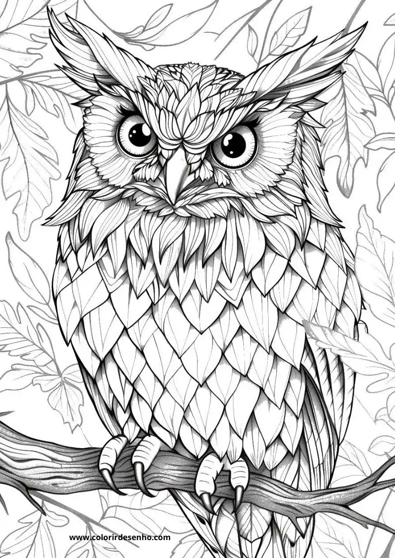 Free Printable Owl Coloring Pages in PDF 4