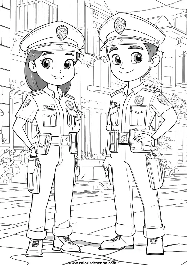 Free Printable Police Coloring Pages in PDF 1