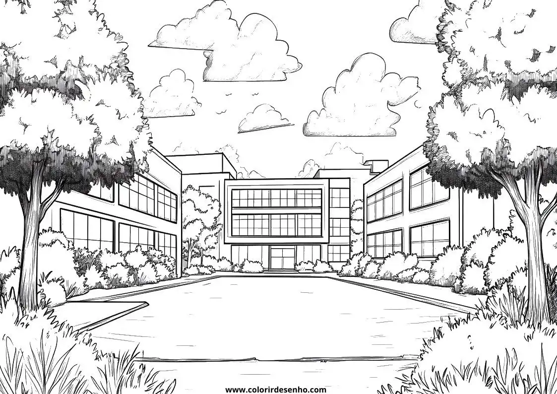 Free Printable School Coloring Pages in PDF 2