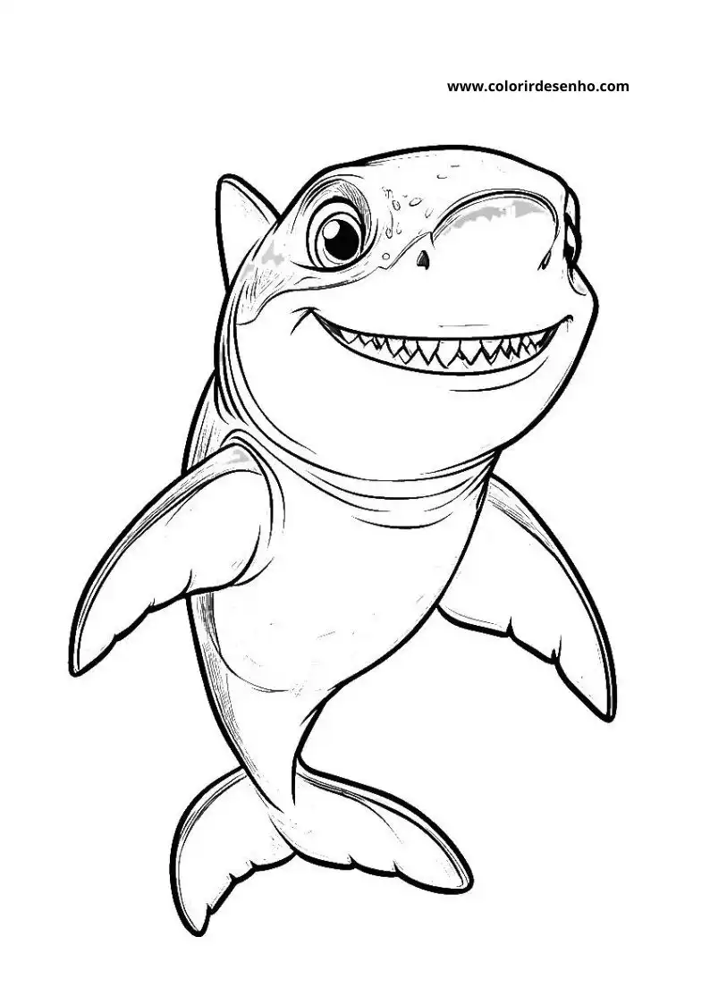 Free Printable Shark Coloring Pages in PDF 1