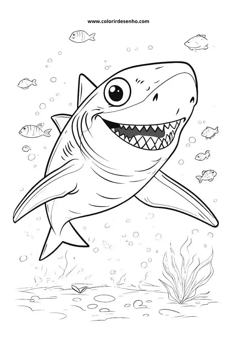 Free Printable Shark Coloring Pages in PDF 2