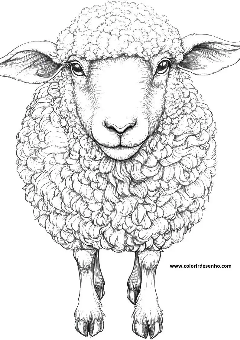 Free Printable Sheep Coloring Pages in PDF 1