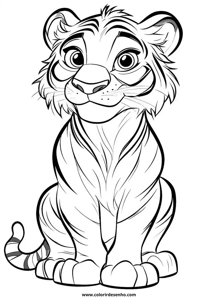 Free Printable Tiger Coloring Pages in PDF 9