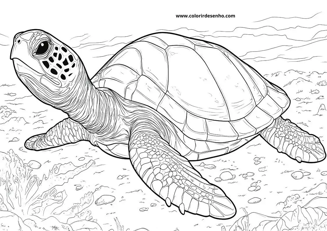 Free Printable Turtle Coloring Pages in PDF 1