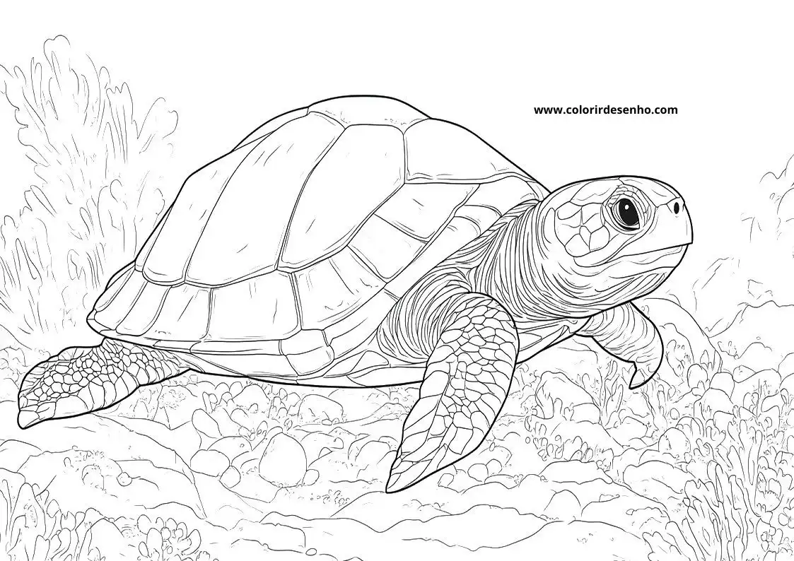Free Printable Turtle Coloring Pages in PDF 2