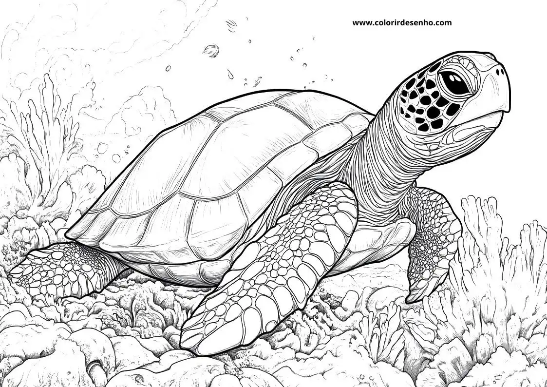 Free Printable Turtle Coloring Pages in PDF 4