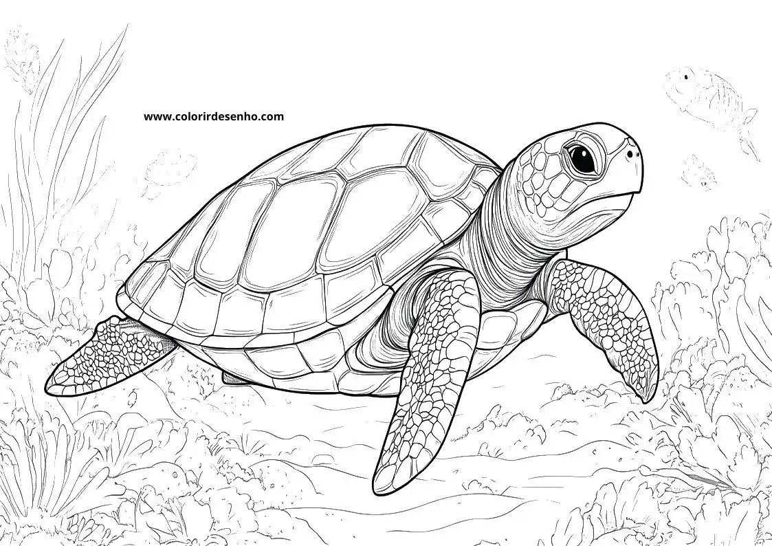 Free Printable Turtle Coloring Pages in PDF 5