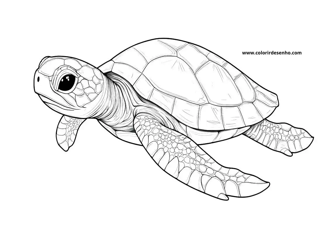 Free Printable Turtle Coloring Pages in PDF 7