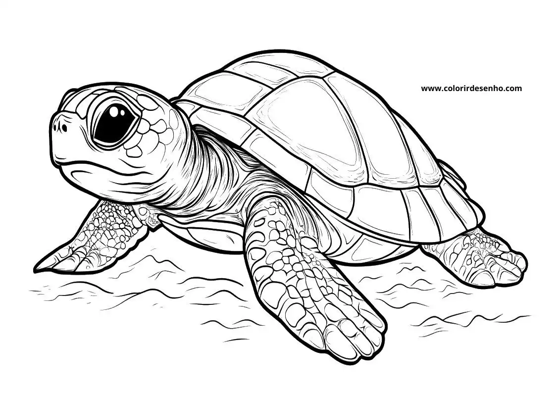 Free Printable Turtle Coloring Pages in PDF 8