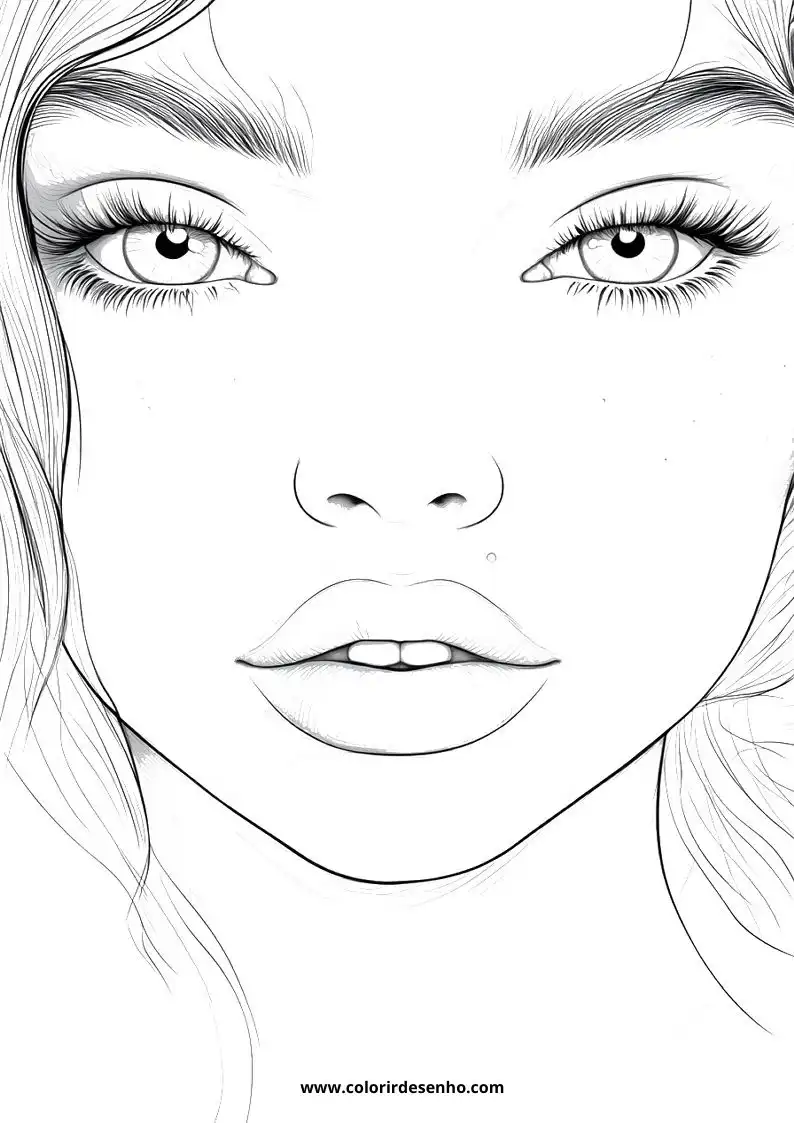 Free Printable Woman's Face Coloring Pages in PDF 12
