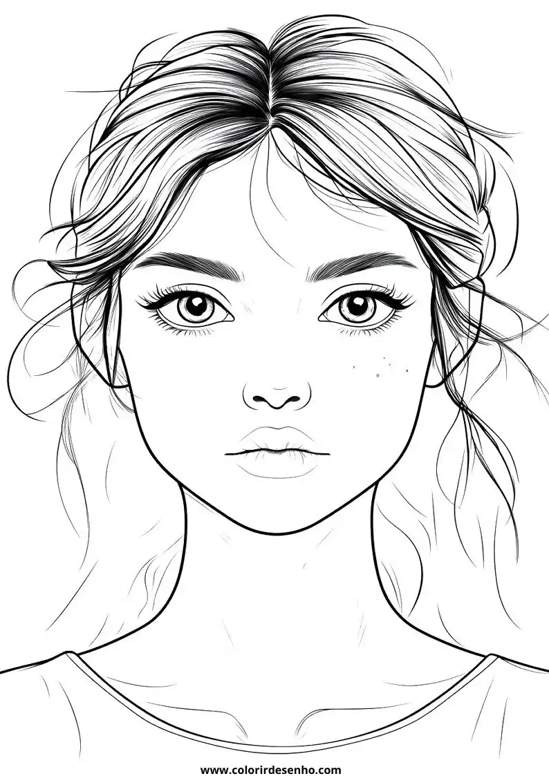 Free Printable Woman's Face Coloring Pages in PDF 2