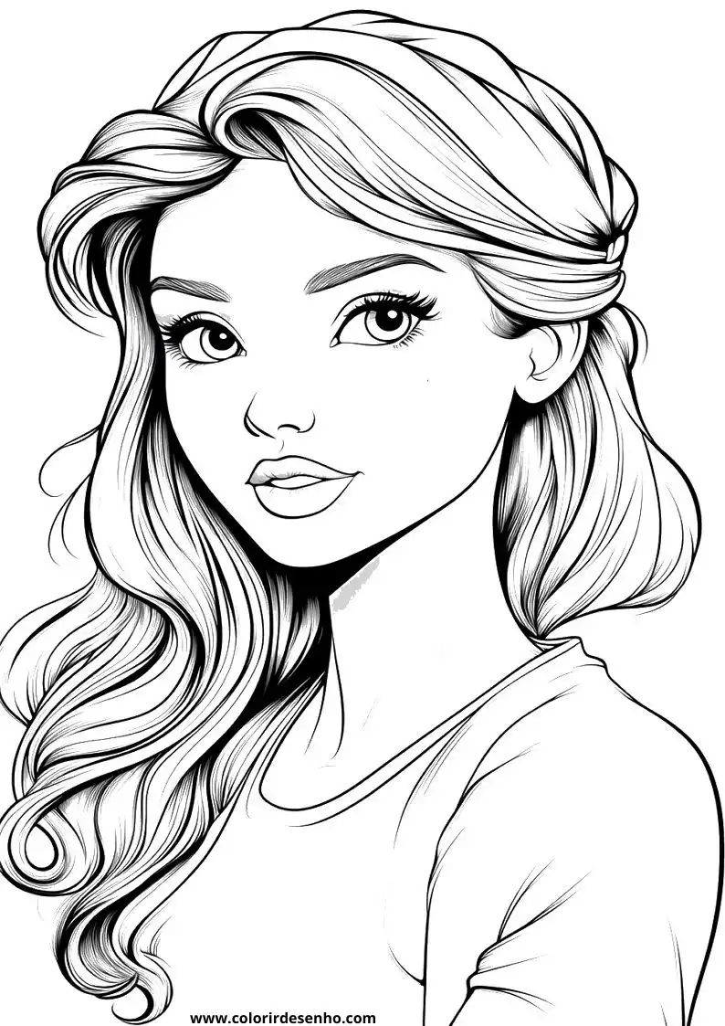 Free Printable Woman's Face Coloring Pages in PDF 6