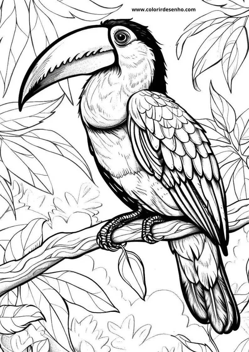 Free Toucan Coloring Pages Download 1