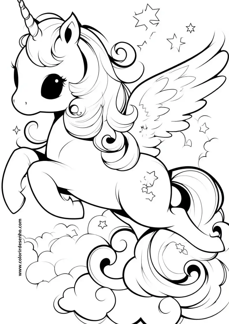 Free Unicorn Coloring Pages Download 5
