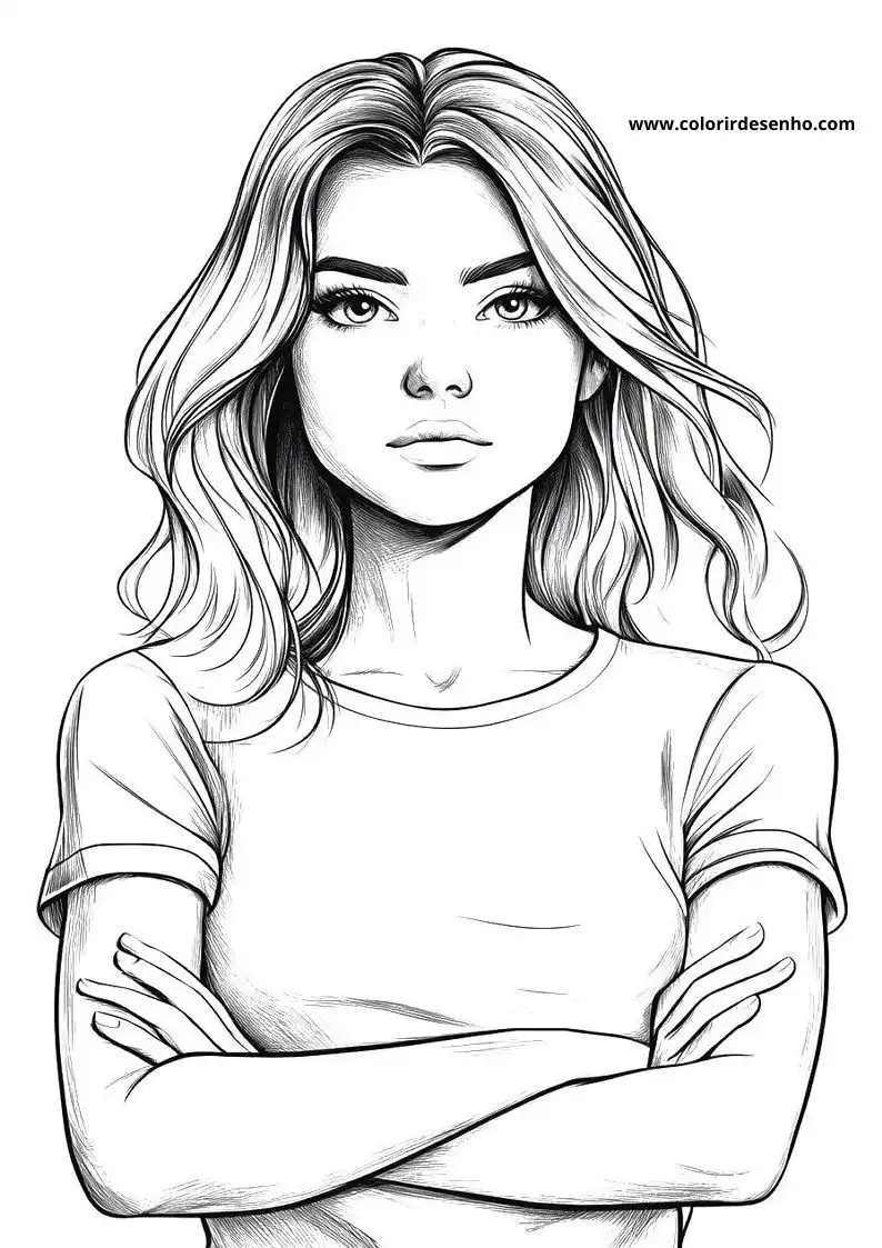 Free Woman Coloring Pages Download 4