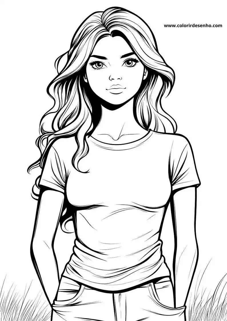 Free Woman Coloring Pages Download 7
