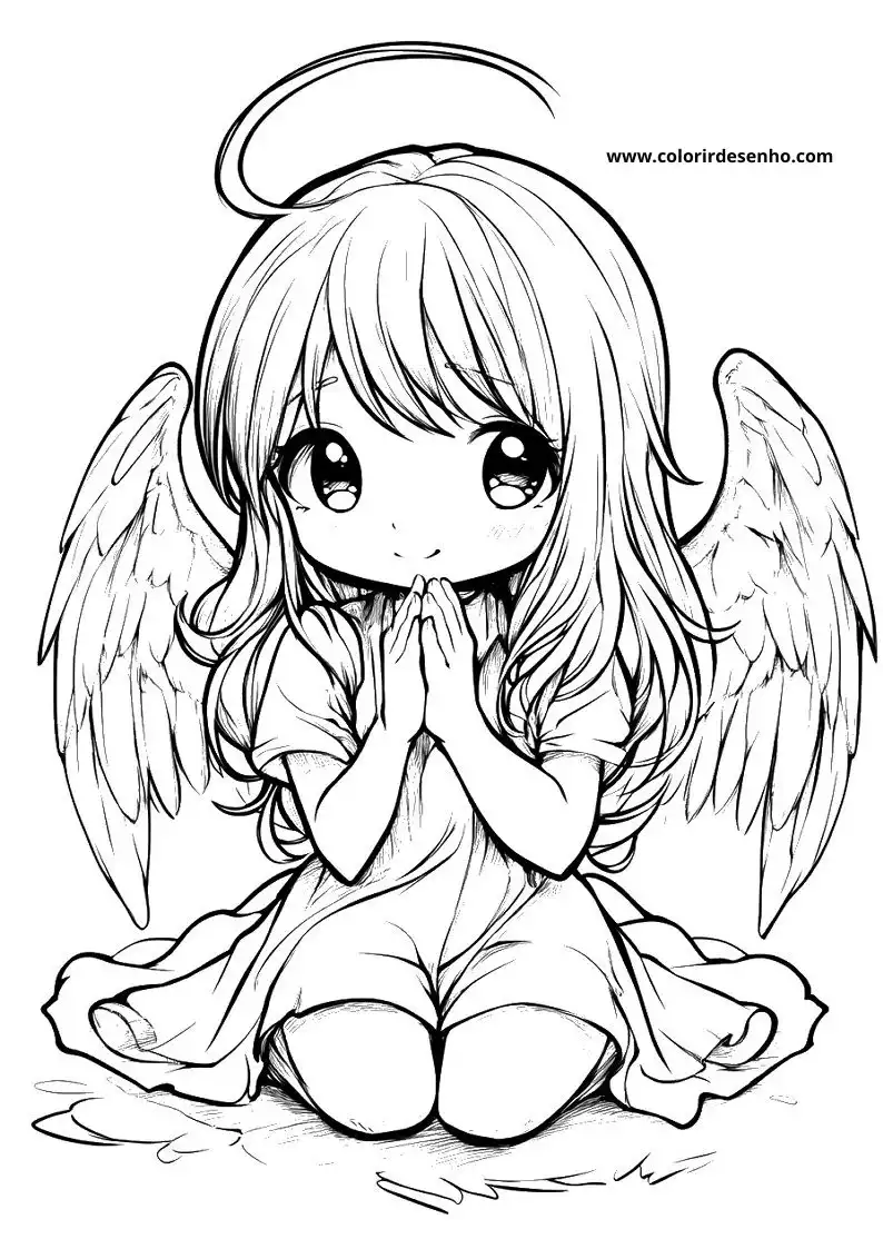 Free printable Angel Coloring Page in PDF 213