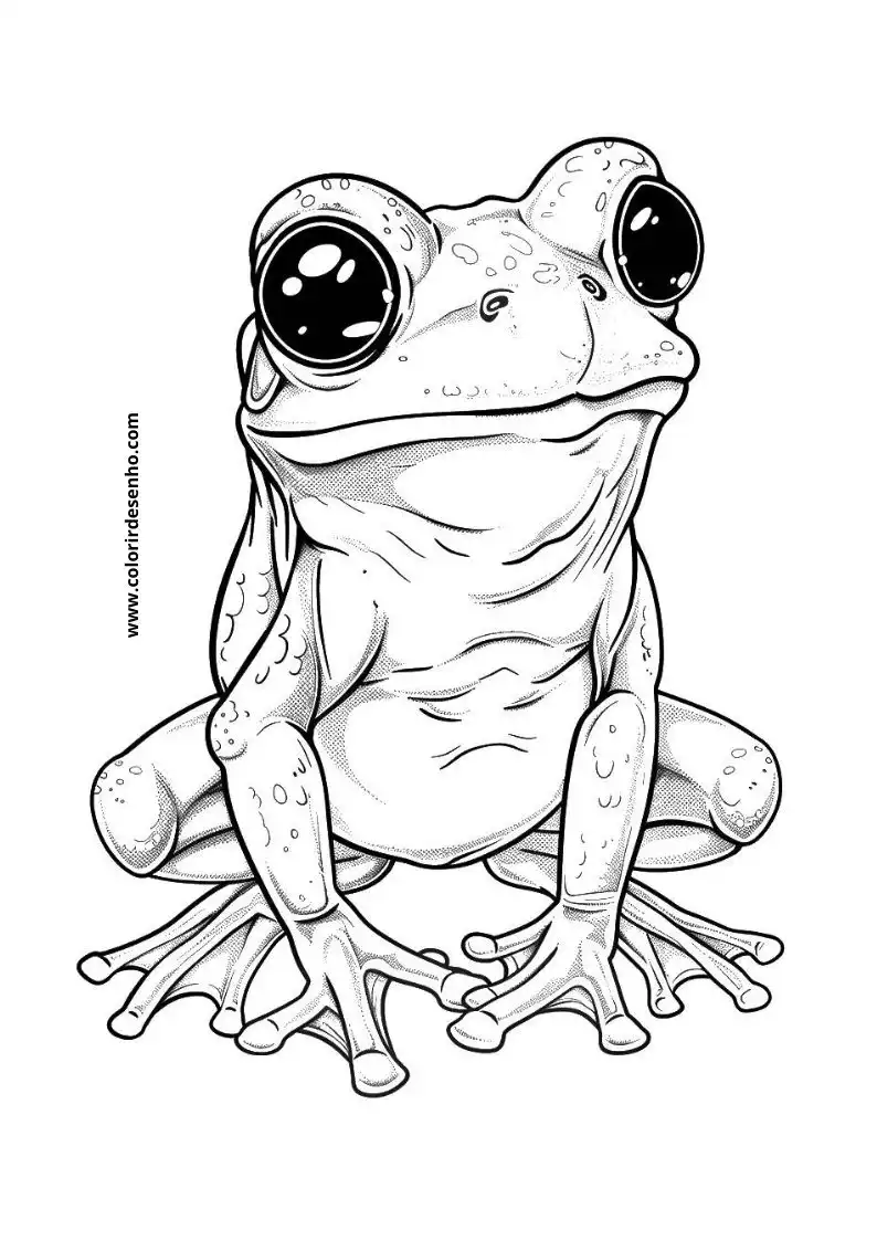 Frog Coloring Page Outline 1
