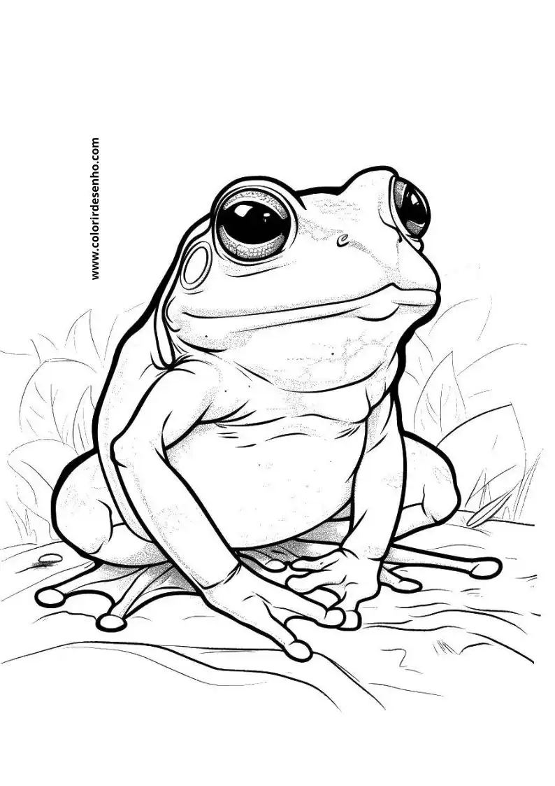 Frog Coloring Page Outline 3