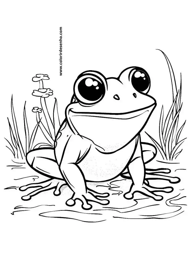 Frog Coloring Page Outline 4