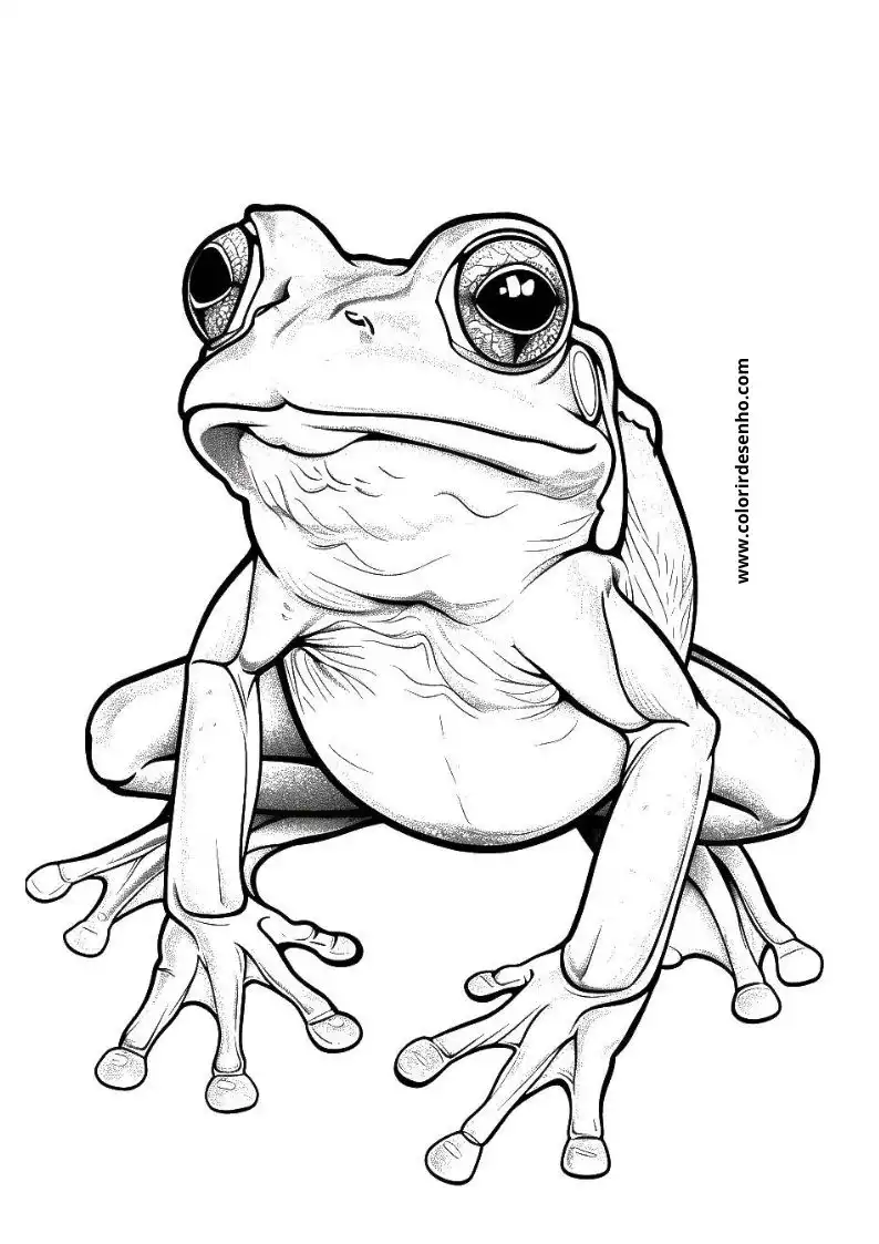 Frog Coloring Page Outline 5