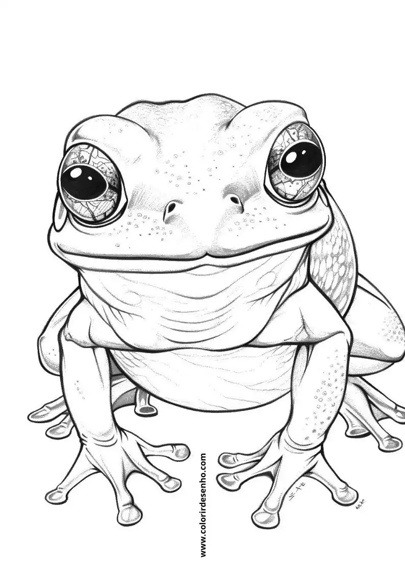 Frog Coloring Page Outline 6