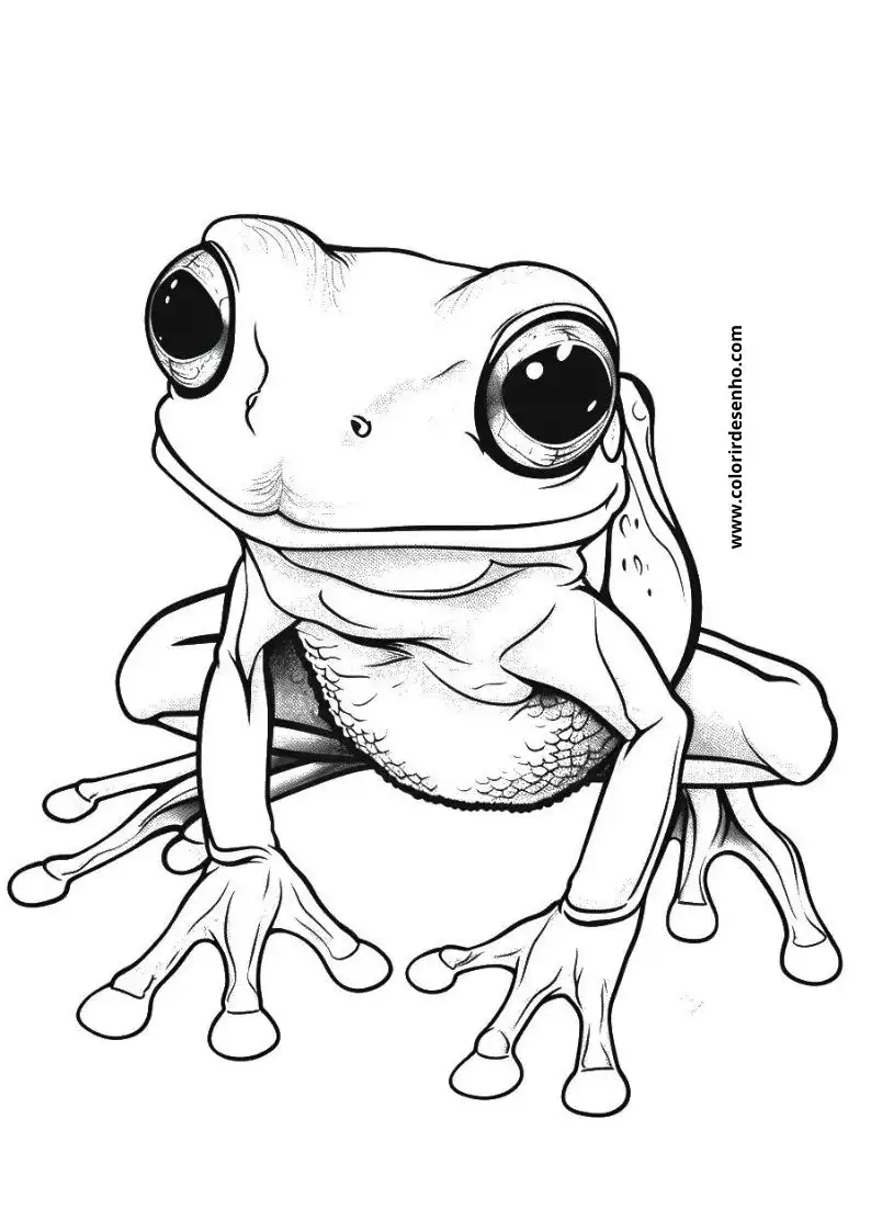 Frog Coloring Page Outline 8
