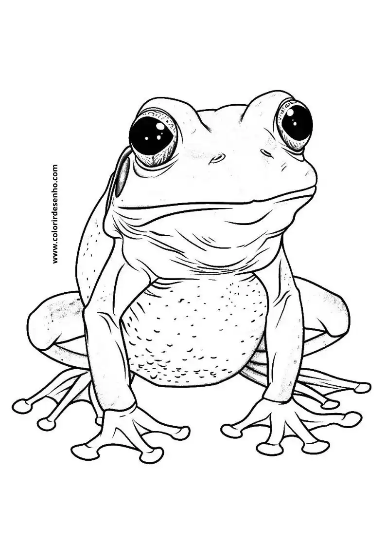 Frog Drawing For Kids To Color 1